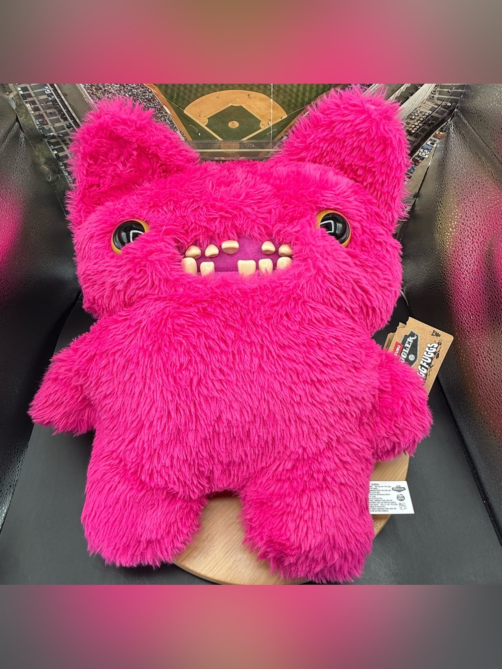 Fuggler Bigg Fugg Monster Plush 17” Pink Monster Screech JUMBO Zuru Plus NEW